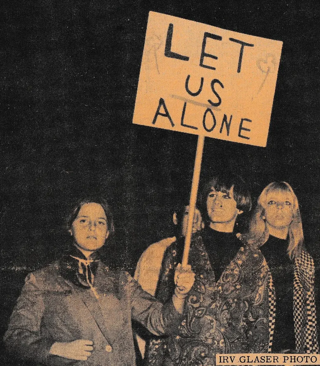 Demonstrators at the Sunset Strip curfew riot in Los Angeles in November 1966
