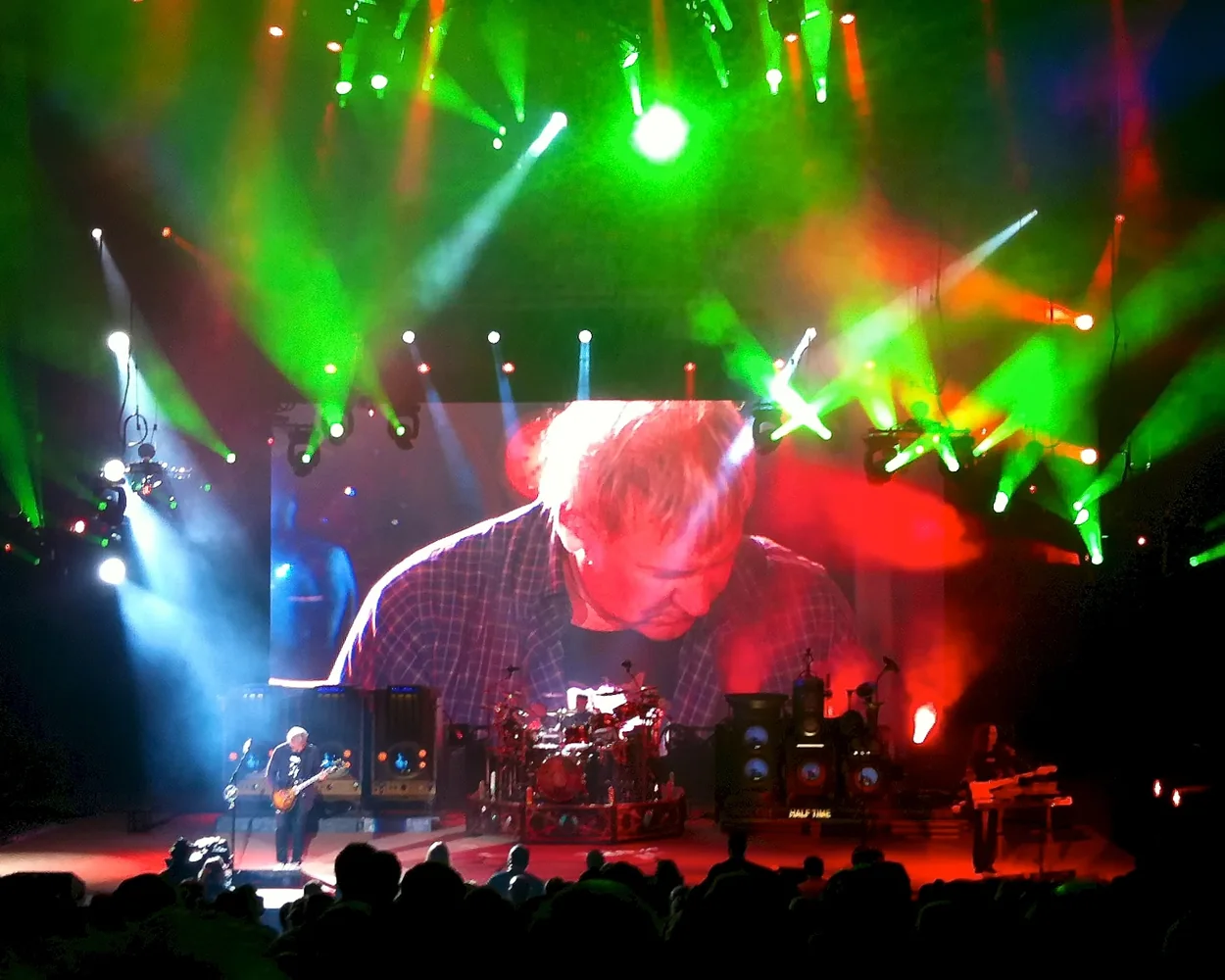 Rush performing in Mountain View, California, in 2010