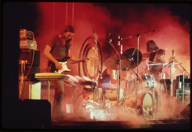 Rock audience and stage environment around 1970