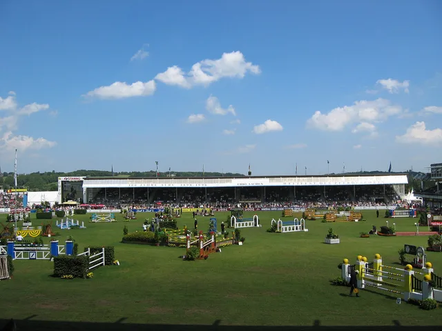Aerial view of the Soers equestrian stadium in Aachen