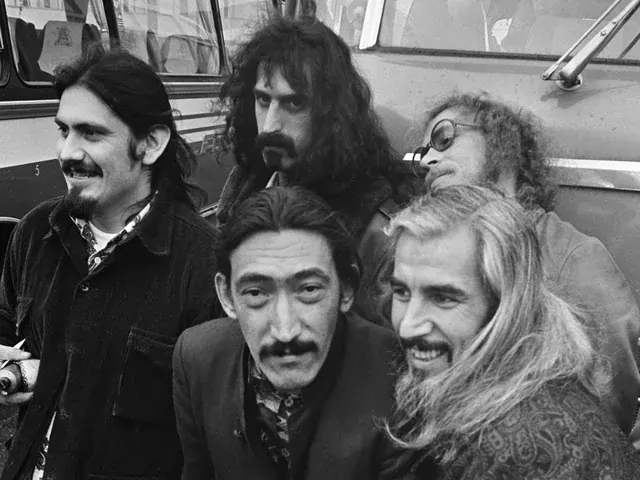The Mothers of Invention arriving at Schiphol Airport in October 1968