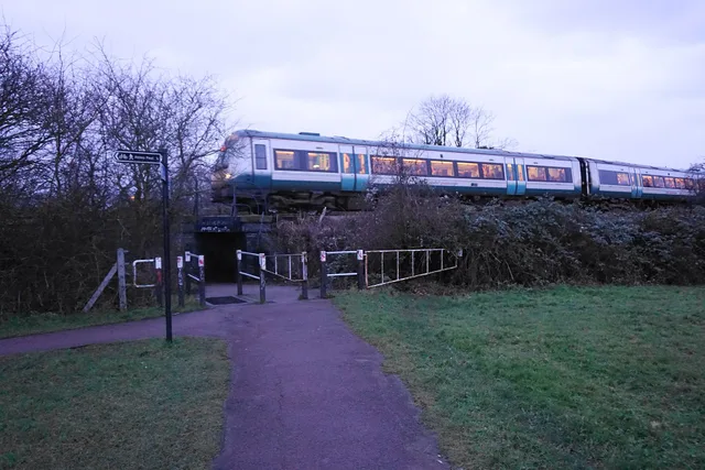 A path under the railway at Coldham's Common