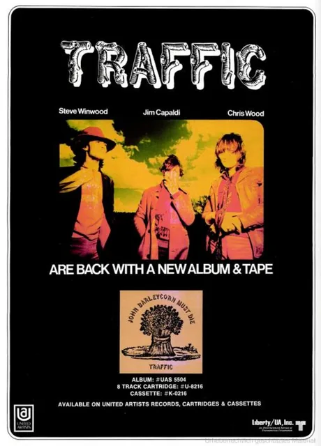 A 1970 trade advertisement for Traffic