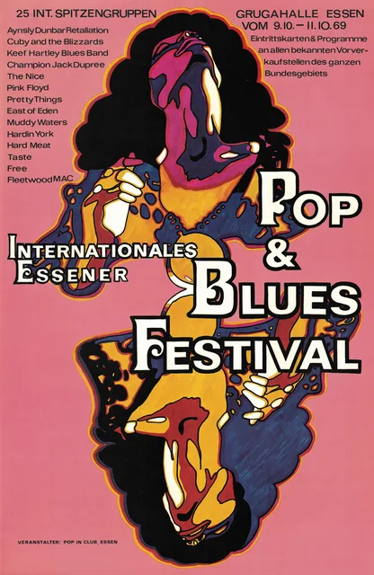 Poster for the October 1969 Internationales Essener Pop and Blues Festival