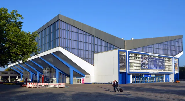 Modern view of the Grugahalle