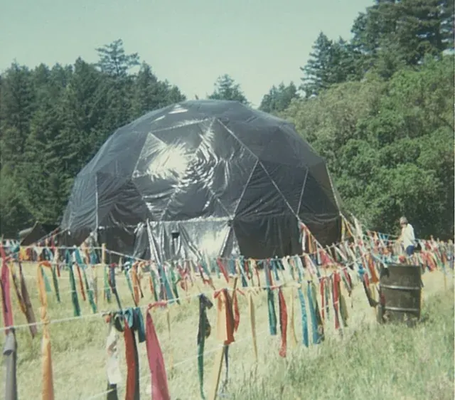 Geodesic dome at the Fantasy Fair and Magic Mountain Music Festival on Mount Tamalpais in 1967