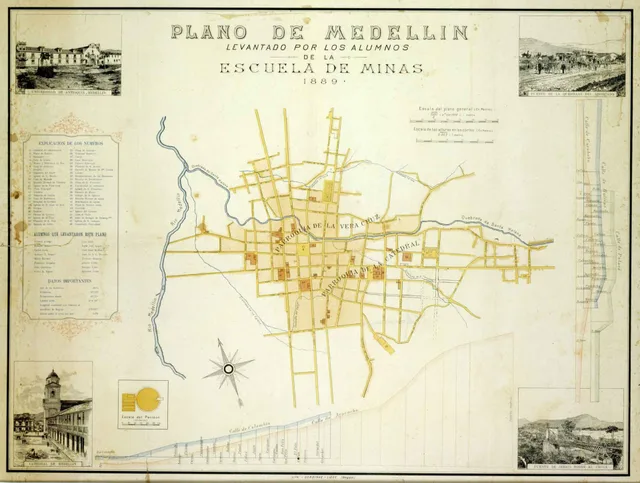 An 1889 map of Medellín
