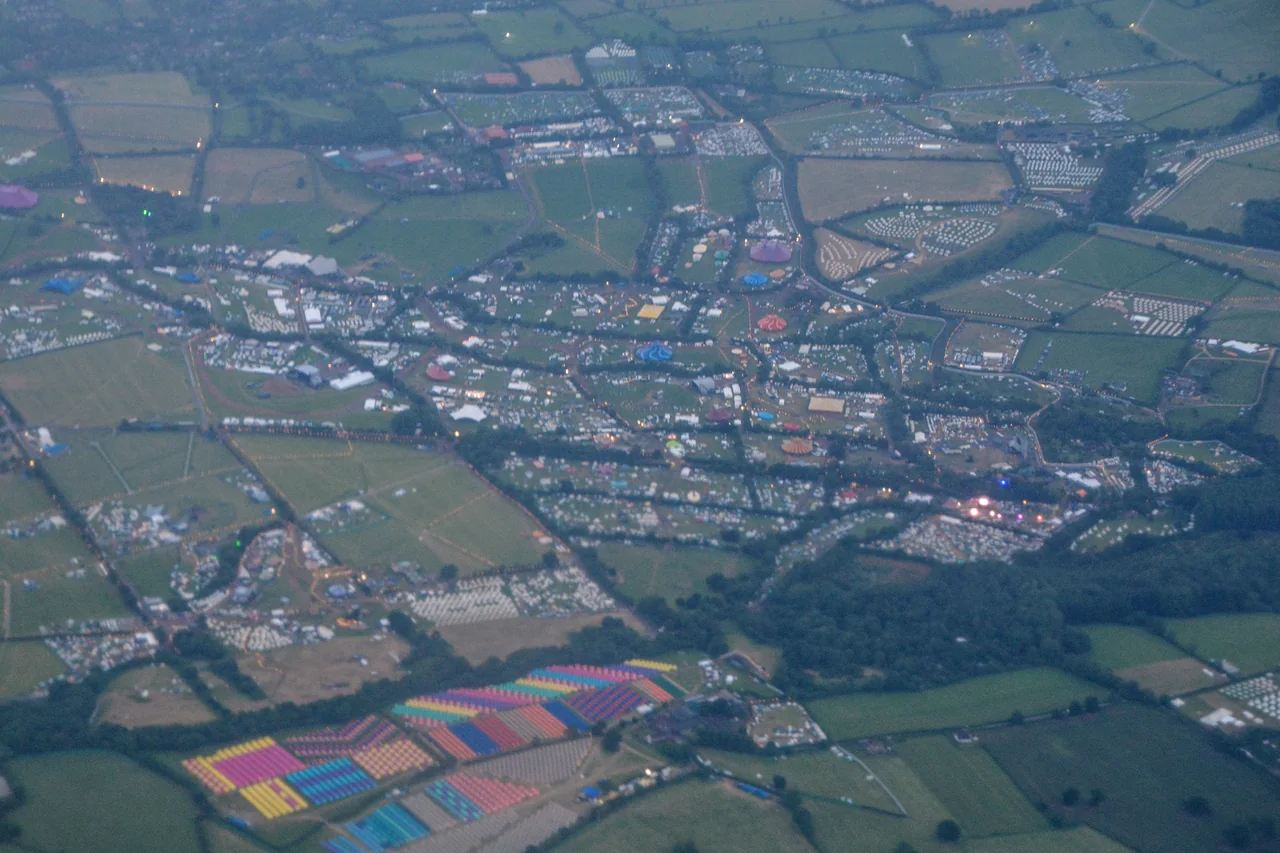 Glastonbury Festival site near Pilton photographed in 2022