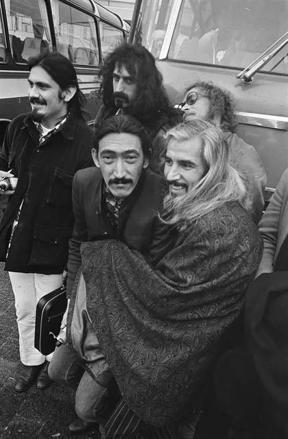 The Mothers of Invention arriving at Schiphol Airport in 1968