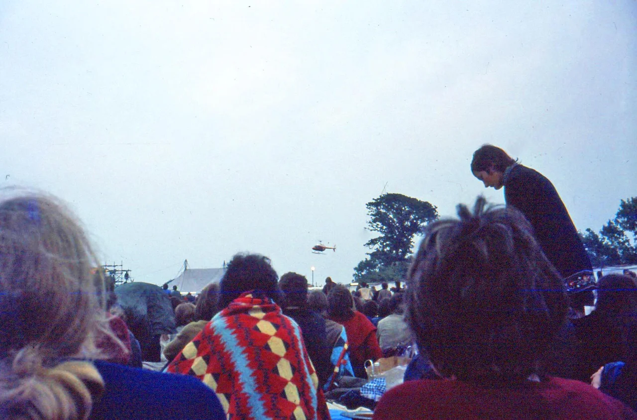 Audience and festival landscape at the 1969 Isle of Wight Festival