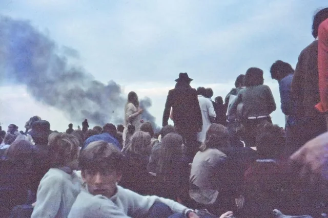 Festivalgoers at the 1969 Isle of Wight Festival