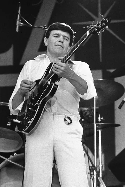 John McLaughlin performing at Jazz Bilzen in 1978