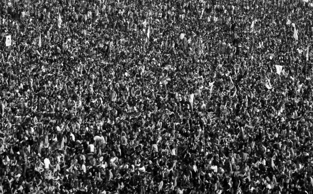 Large crowd gathered for the Rolling Stones at Knebworth in 1976