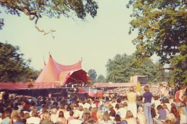 The Rolling Stones stage at Knebworth Fair in 1976