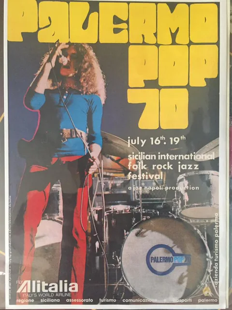 Robert Plant performing at Palermo Pop in 1970