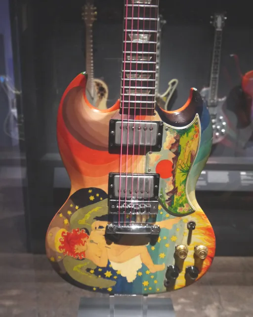 Eric Clapton's psychedelic Fool SG displayed at the Metropolitan Museum of Art