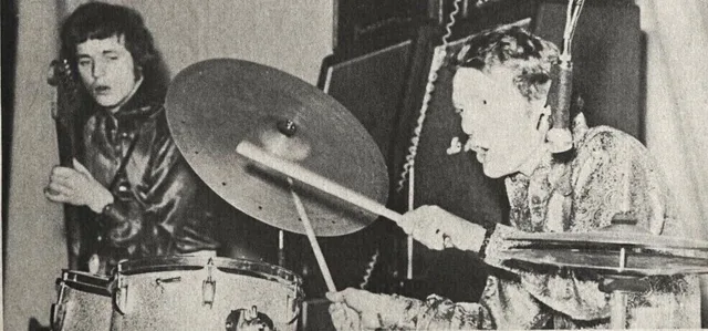 Jack Bruce and Ginger Baker of Cream performing in 1967
