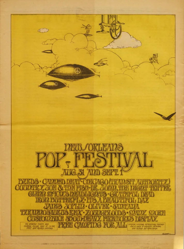 Poster for the New Orleans Pop Festival in 1969