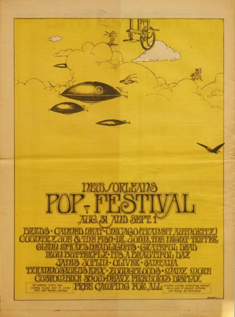 Poster for the New Orleans Pop Festival in 1969