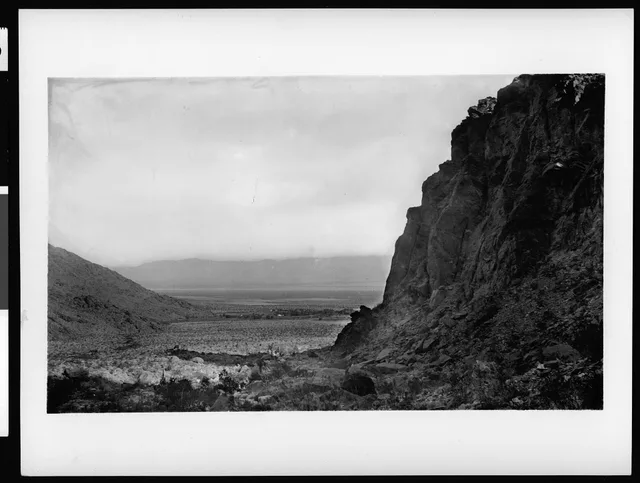 A historical view toward Palm Springs from Tahquitz Canyon