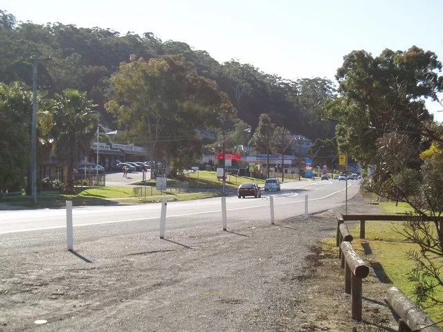 Shops along the road through Ourimbah, New South Wales