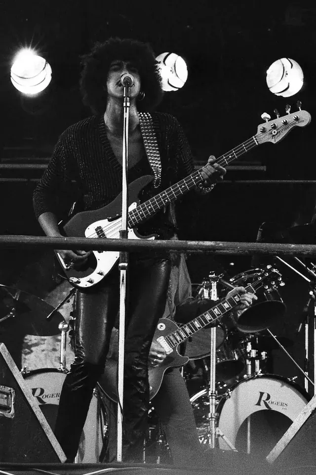 Phil Lynott performing with Thin Lizzy at Pinkpop in 1978