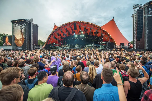 Crowd and Orange Stage at a later Roskilde Festival