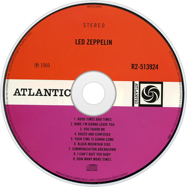 A 1969 vinyl edition of Led Zeppelin's debut album