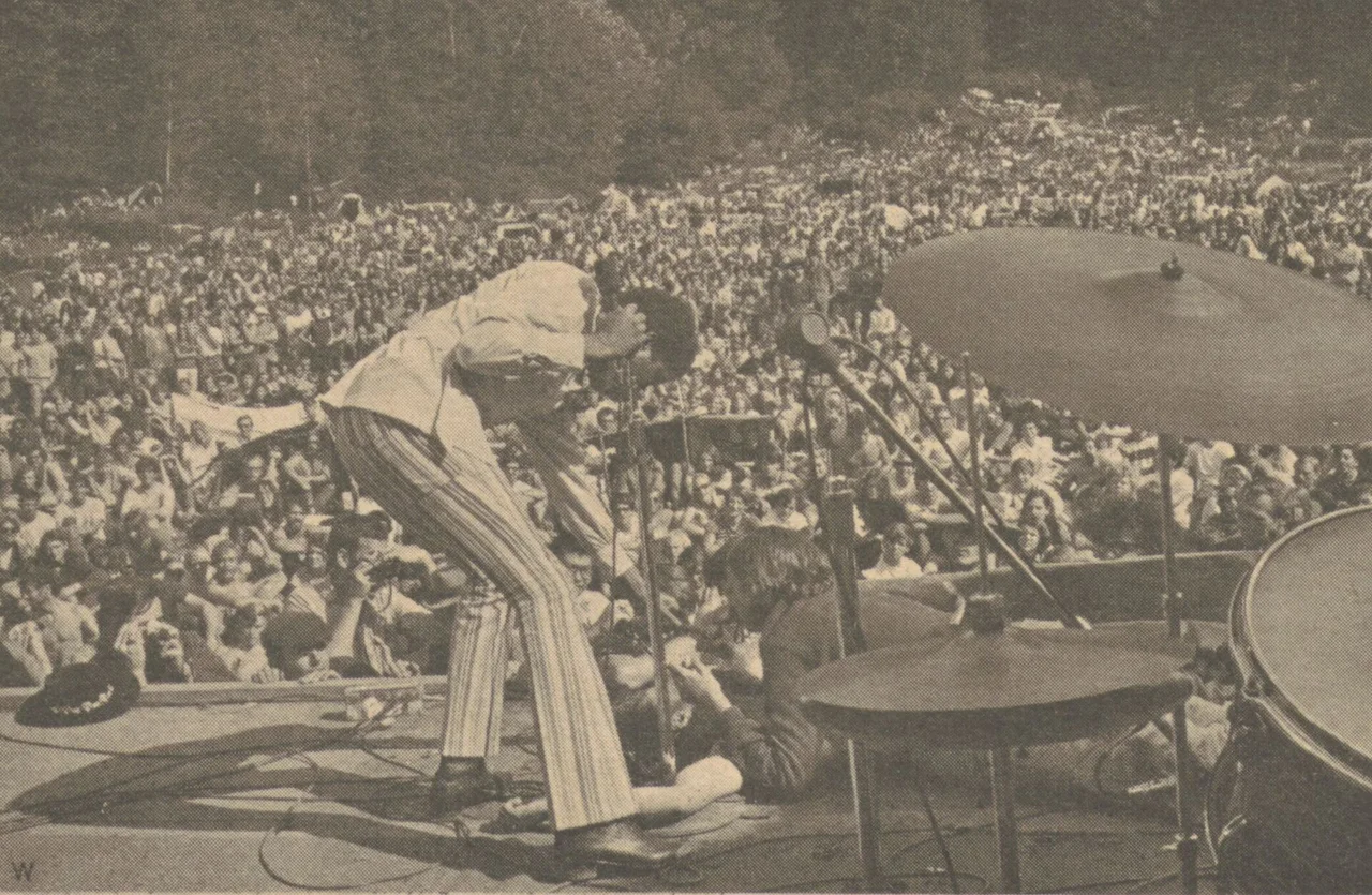 An unidentified performer at the 1968 Sky River Rock Festival