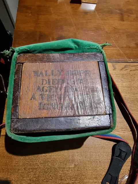 Box formerly containing the ashes of Wally Hope