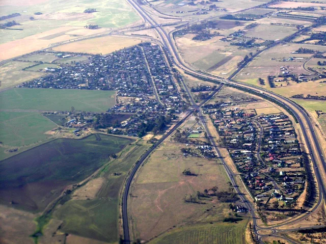 Landscape around Diggers Rest viewed from the southeast
