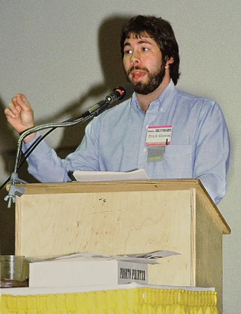 Steve Wozniak at a computer convention in 1983