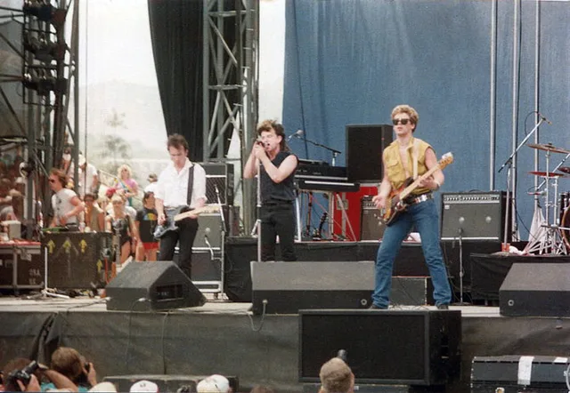 U2 performing at the US Festival in Devore on 30 May 1983