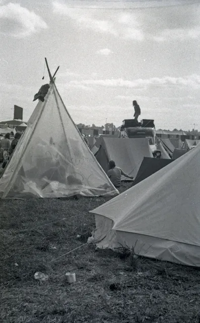 A Hawkwind tent in the 1975 free-festival era
