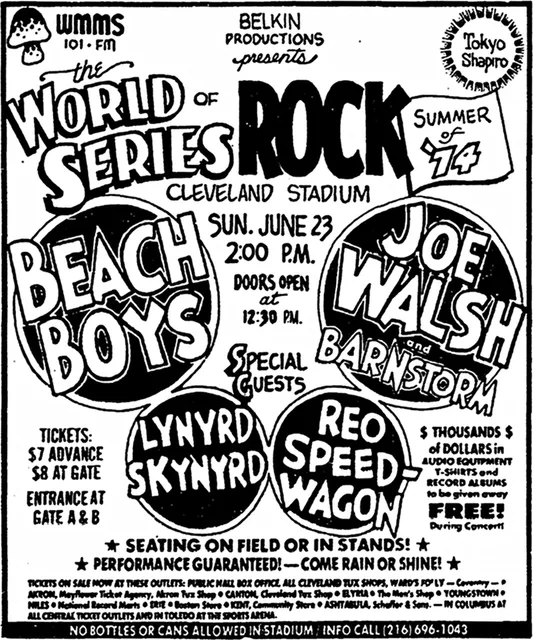 A 1974 print advertisement for the World Series of Rock