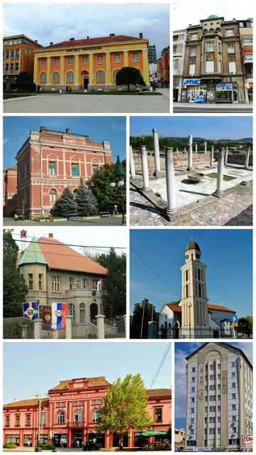A collage of landmarks in Zaječar