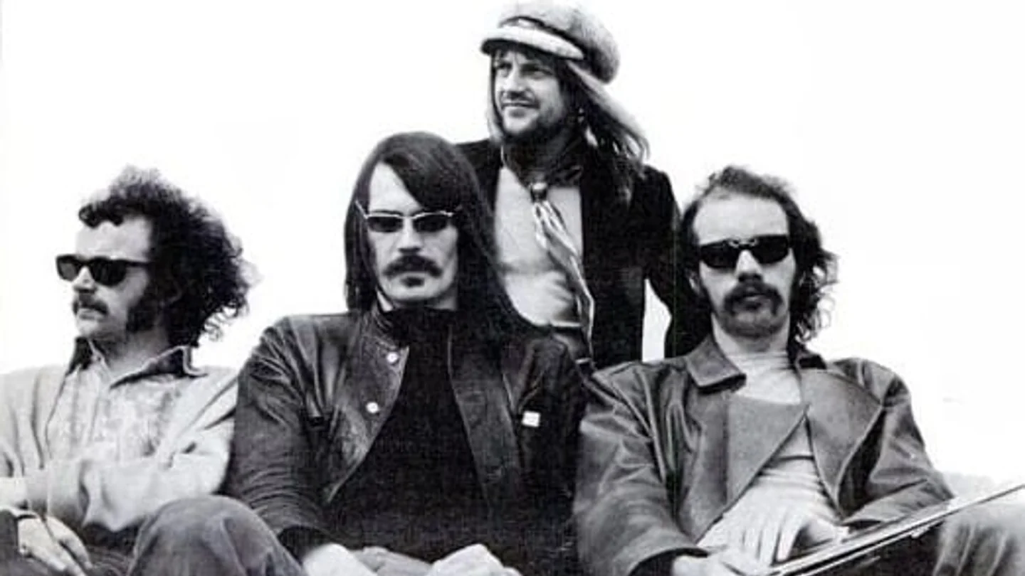The fourth Soft Machine line-up photographed together in the early 1970s