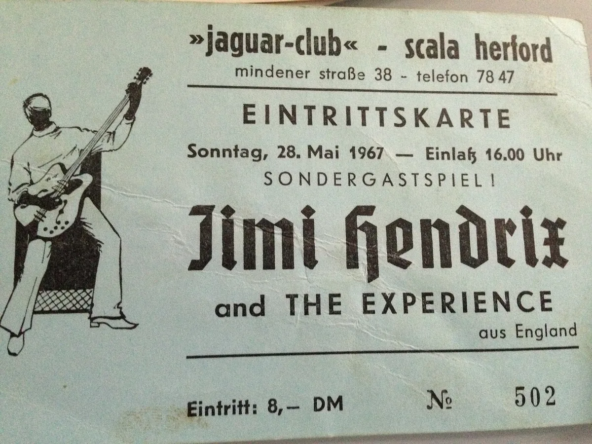 A ticket for a Jimi Hendrix Experience performance on 28 May 1967