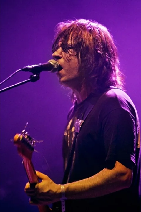 Amaury Cambuzat of Faust performing at a Rock in Opposition festival in southern France in April 2007